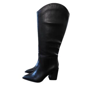 NEW Wild Pair Black Knee High Boots With Chunky Heel Size 8